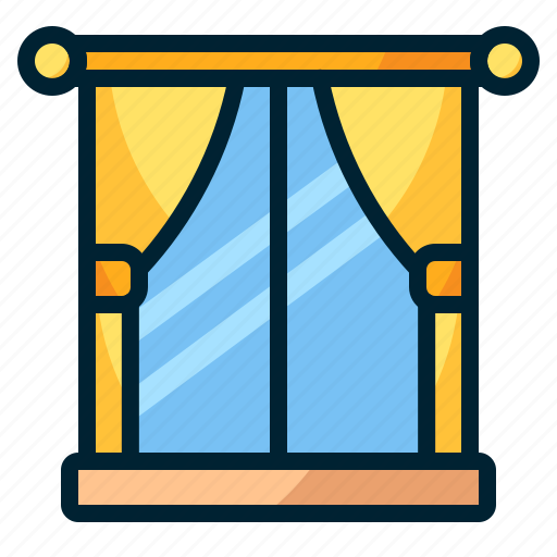 Curtain, window, interior icon - Download on Iconfinder
