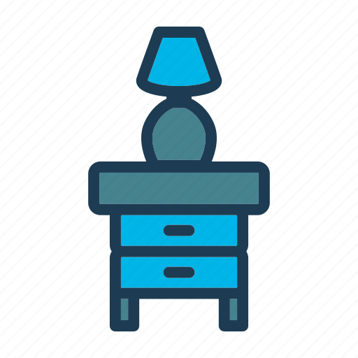 Bed, furniture, home, hotel, lamp, room, table icon - Download on Iconfinder