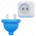 outlet, socket, plug, electrical, equipment, technology, electronic, 3d 