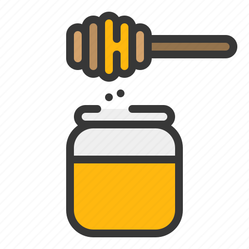 Bee, honey, honey dipper, stick, bee farm icon - Download on Iconfinder