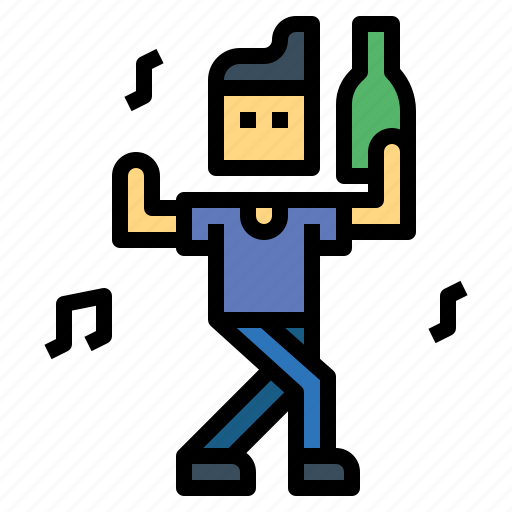 Bottle, dance, drunk, man icon - Download on Iconfinder