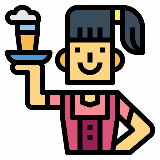 Beer, glass, waitress, woman icon - Download on Iconfinder