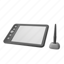 drawing tablet, tablet, digital, pen, art, gadget, device