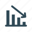 arrow, business, chart, down, graph, market, stock icon 