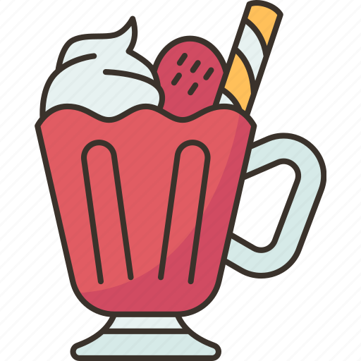 Strawberry, milk, shake, drink, refreshing icon - Download on Iconfinder