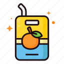 juice box, juice, drink, box, package, juice package, orange 