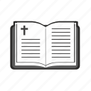 bible, book, opened, text, religion