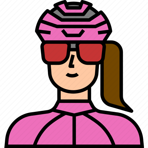 Biker, cyclist, avatar, helmet, female, ride, rider icon - Download on Iconfinder