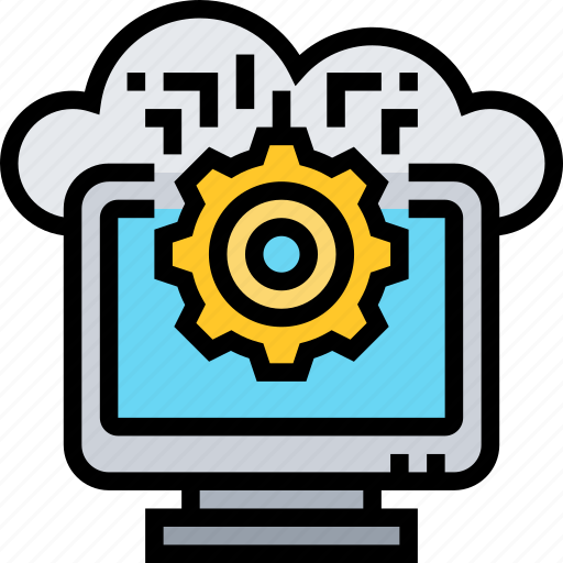 Cloud, computing, gear, digital, operation icon - Download on Iconfinder
