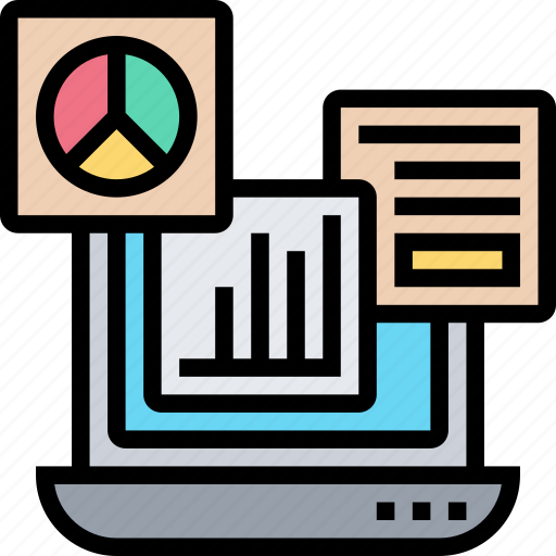 Dashboard, graphs, statistic, analysis, laptop icon - Download on Iconfinder