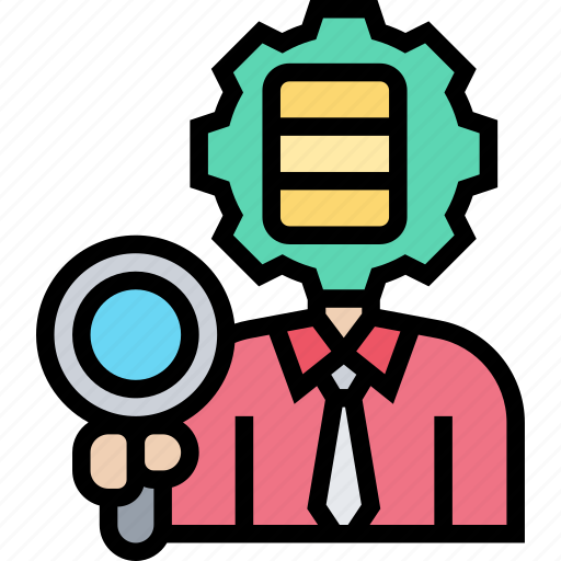 Document, management, inspector, searching, power icon - Download on Iconfinder