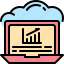 analytic, cloud, graph, report, server, statistic, laptop 
