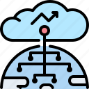 cloud, connection, data, global, growth, servers 