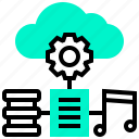 cloud, data, database, file, music, note, service