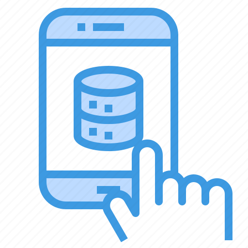 Hand, transfer, database, data, smartphone icon - Download on Iconfinder