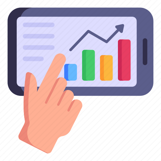 Online analytics, mobile analytics, online analysis, business chart, growth chart icon - Download on Iconfinder