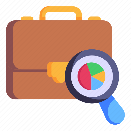Portfolio, business analytics, job search, find job, business search icon - Download on Iconfinder