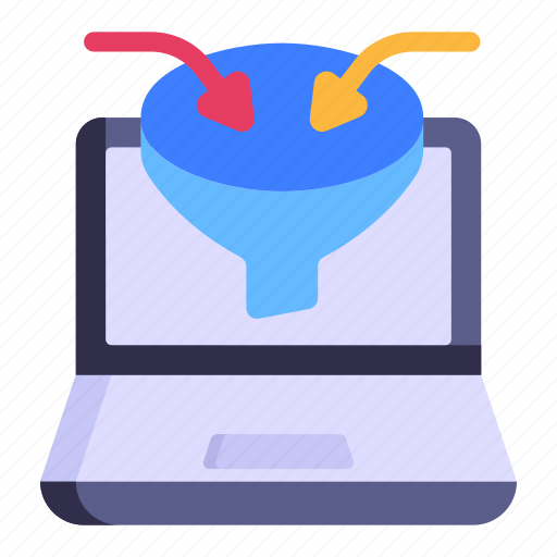 Data funnel, data filtration, purification, incoming data, data extraction icon - Download on Iconfinder