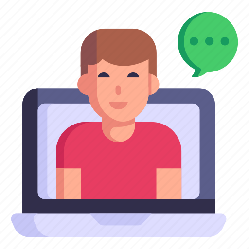 Unique visitor, video chat, video talk, online communication, online conversation icon - Download on Iconfinder