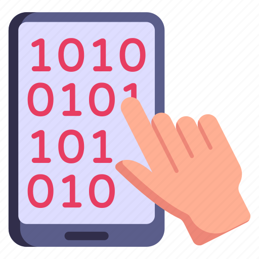 Binary code, mobile encryption, mobile coding, app coding, source code icon - Download on Iconfinder