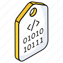 binary code tag, label, card, coupon, commerce
