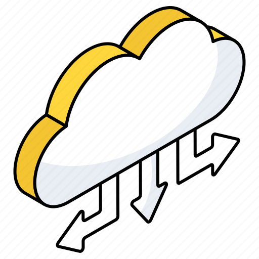 Cloud arrows, directional arrows, arrowheads, downward arrows, navigation arrows icon - Download on Iconfinder