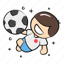 football, jump, kick ball, overhead kick, player, soccer, sport