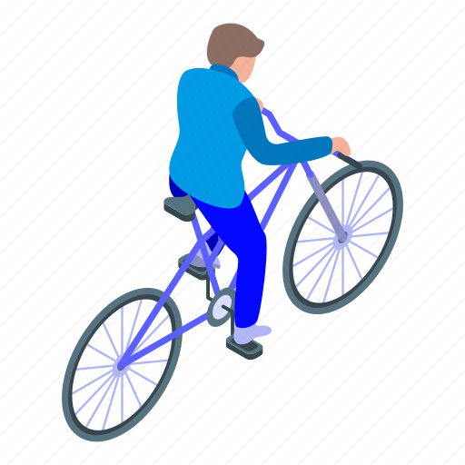 Bike, boy, cartoon, family, hand, isometric, ride icon - Download on Iconfinder