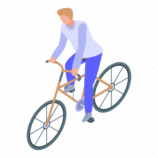 Bicycle, cartoon, family, father, isometric, ride, woman icon - Download on Iconfinder