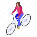 bike, cartoon, flower, girl, isometric, ride, woman