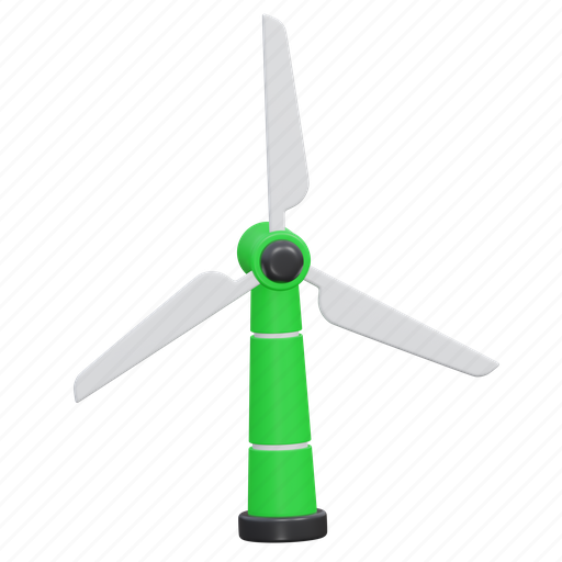 Windmill, mill, turbine, power, energy, wind, ecology 3D illustration - Download on Iconfinder