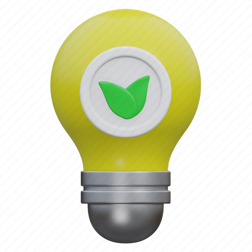 Bio bulb, eco bulb, light, power, lamp, green, energy 3D illustration - Download on Iconfinder