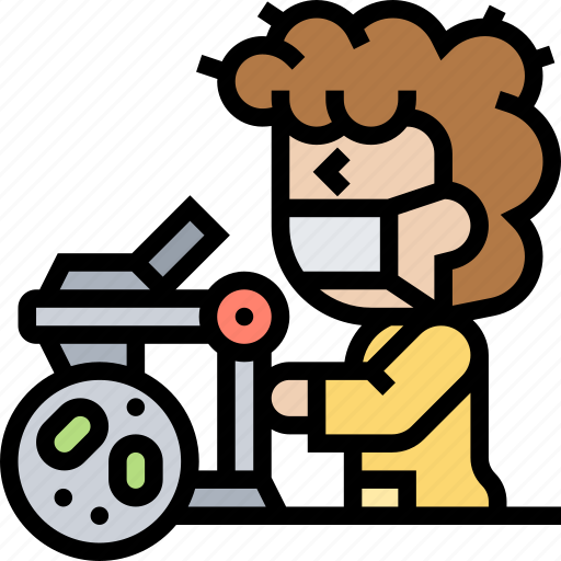 Bacteria, microbiology, experiment, microscope, scientist icon - Download on Iconfinder