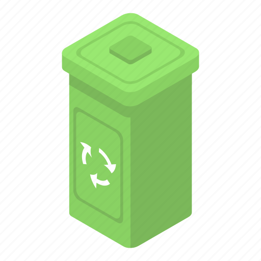 Bin, cartoon, isometric, paper, plastic, recycle, white icon - Download on Iconfinder