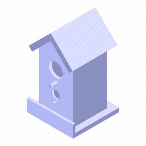 Bird, cartoon, cute, flower, house, isometric, white icon - Download on Iconfinder
