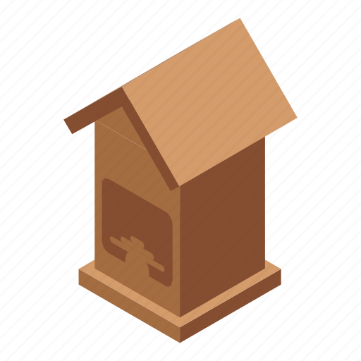 Bird, cartoon, christmas, house, isometric, roof, tree icon - Download on Iconfinder