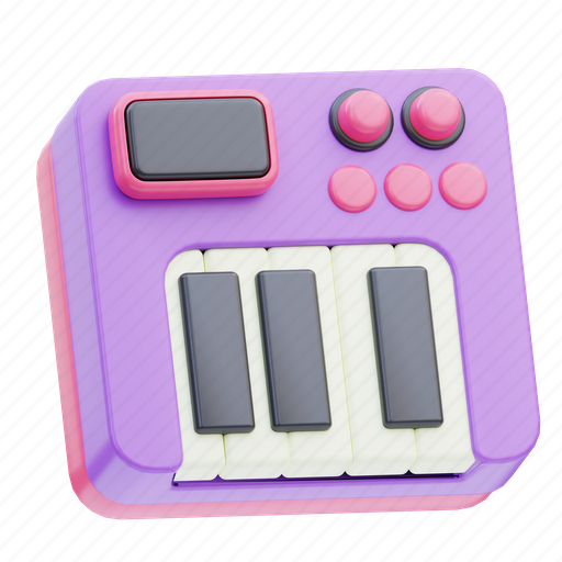 Musical, keyboard, note, device, audio, song, hardware 3D illustration - Download on Iconfinder
