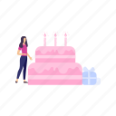 birthday, cake, candles, celebration, sweet