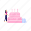 birthday, cake, candles, celebration, sweet 