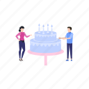 cake, birthday, party, boy, girl