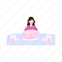 cake, birthday, party, celebration, girl