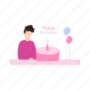 cake, boy, birthday, party, sweet