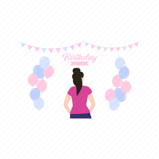 Girl, birthday, party, balloons, celebration icon - Download on Iconfinder