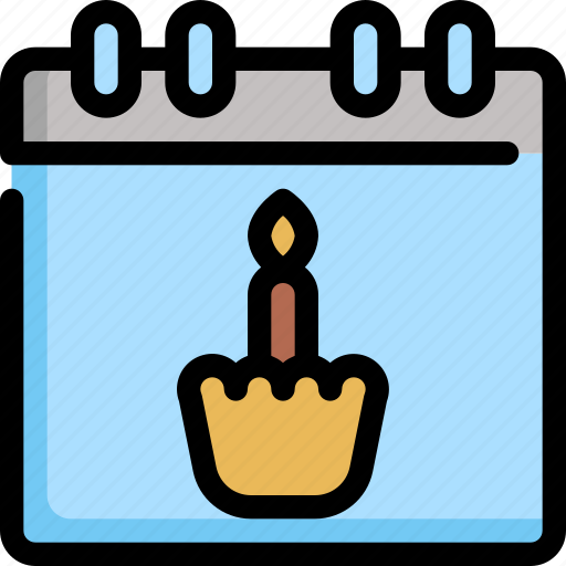 Birthday, calendar, date, decoration, party, schedule, time icon - Download on Iconfinder