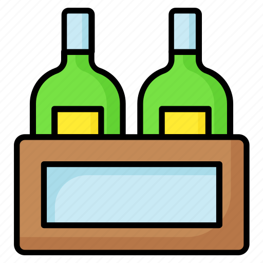 Wine, bottles, crate, whisky, alcohol, drink, champagne icon - Download on Iconfinder