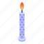 birthday, burning, cake, candle, cartoon, isometric, party 
