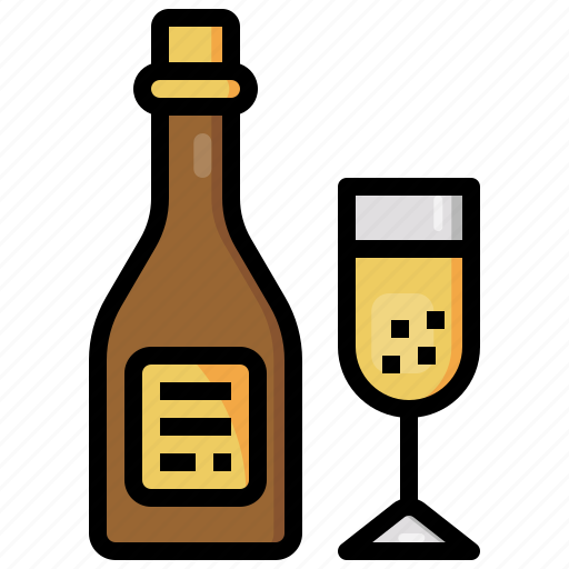 Champagne, party, bottle, alcohol, birthday, and icon - Download on Iconfinder