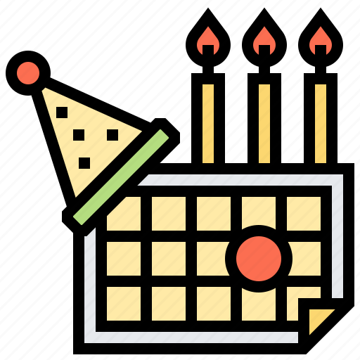 Anniversary, calendar, candle, date, hat icon - Download on Iconfinder