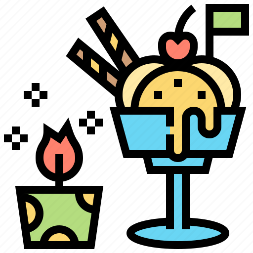 Candle, cream, dessert, ice, scoop icon - Download on Iconfinder