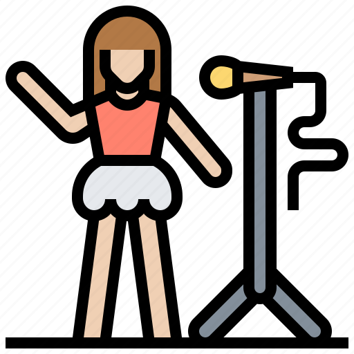 Girl, karaoke, singing, song, stage icon - Download on Iconfinder
